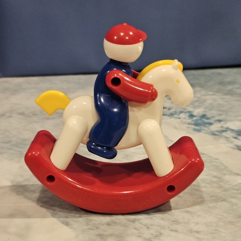 Vintage Ambi Toys Lot Rocking Horse Jockey Rattle Balls Baby Toy Set - Picture 3 of 8